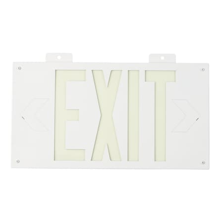 Brady Exit Sign, Plastic, 15-1/4" W, 8-1/4" H, Exit, White 80753B